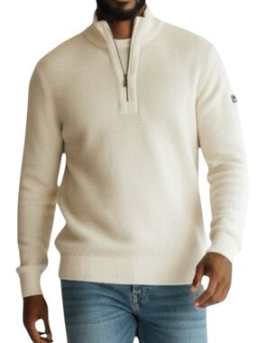 SPERRY Men's Top-Sider Half-Zip Sweater in Cream Size XL — NAUTICAL / FISHERMAN